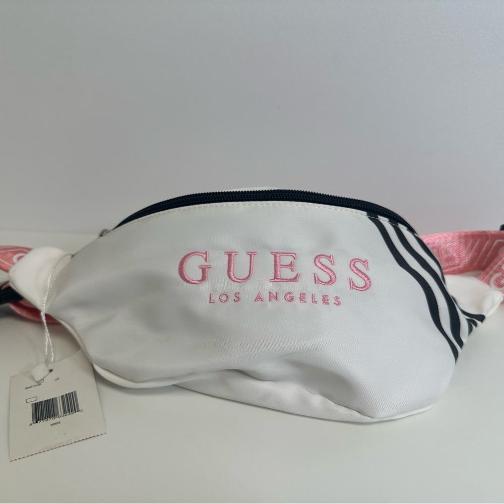 Guess White and Pink Belt Bag